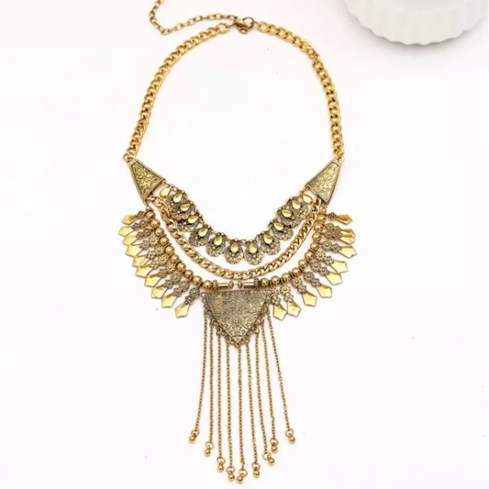 Bohemian Bib Tassel Vintage Choker Chunky Necklace